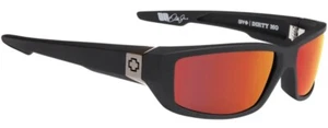 Gafas de sol Spy Optic DIRTY MO - Negro mate suave / Rosa feliz ROJO espejo RARO - Imagen 1 de 2