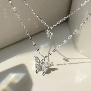Elegant Butterfly Pendant Necklace - Fashion Jewelry Gift for Women - Picture 1 of 22