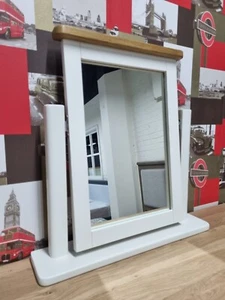 BNIB Dressing Table Mirror Ivory/Off White Cotswold Company Solid Wood & Oak Hom - Picture 1 of 4
