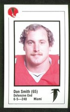 1980 Atlanta FALCONS Police #65 DON SMITH Miami HURRICANES Tarpon Springs FL