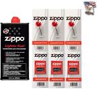 Zippo Lighter Fluid and Wick/Flint Replacement Bundle - Includes Cleaning Cloths