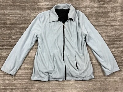 Chaqueta Athletic Works Mujer Grande Negra Azul Reversible Cremallera Completa Acanalada Foto 1 de 4