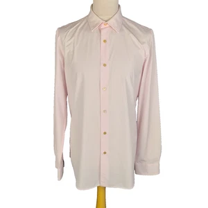 Camisa de Vestir Paul Smith Rosa Manga Larga Puño a Rayas Hecha en Italia Cuello 17" - Imagen 1 de 6