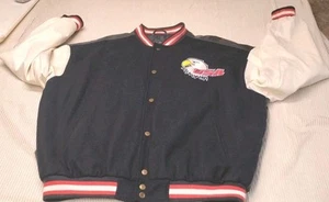 De colección Steve And Barry’s EE. UU. ~ Chaqueta Letterman Para Hombre XL Lana Imitación Cuero - Imagen 1 de 11