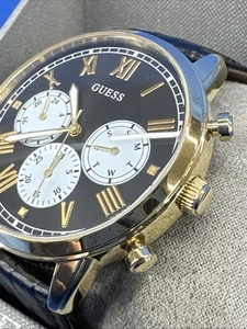 GUESS Herren U1261G3 Dressy Edelstahl Gold Multifunktion Chronograph Uhr - Bild 1 von 11