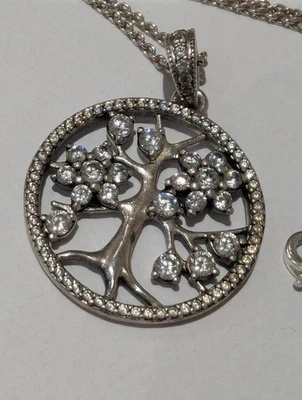 Genuino Pandora Brillante Árbol Familiar Colgante Y Cadena Ajustable 80cm Foto 1 de 4