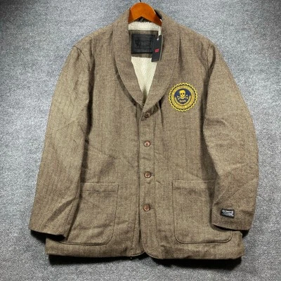 NWT Levi Strauss & Co. Jasper Club Blazer Men's Large Sherpa Lined Herringbone - Image 1 of 4