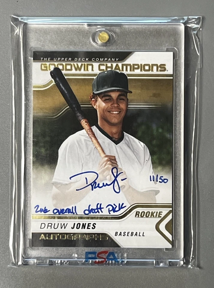DRUW JONES ⚾️RISING✨ROOKIE✨ INSCRIBED ✨AUTOGRAPHED✨ CARD !!!(#11/50)!!! - Image 1 of 2