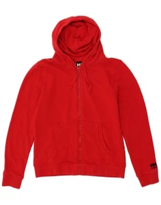 Suéter con capucha y cremallera HELLY HANSEN para mujer Reino Unido 14 mediano rojo algodón AX09 - Imagen 1 de 3