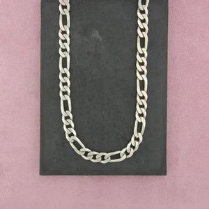 sterling silver mens italy 13mm figaro chain necklace size 24.25in - Picture 1 of 3