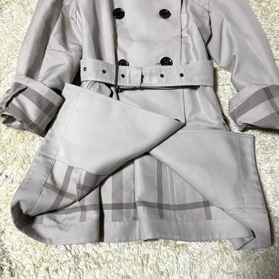 Gabardina Burberry London Giga Check mezcla de seda talla M 38 auténtica de Japón TK Foto 1 de 4