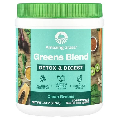 Amazing Grass Green Superfood Detox Digest 7 4 oz 210 g sin gluten, kosher, Foto 1 de 2