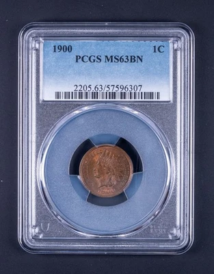 1900 Indian Head Cent 1c PCGS MS63BN WB307 - Image 1 of 2