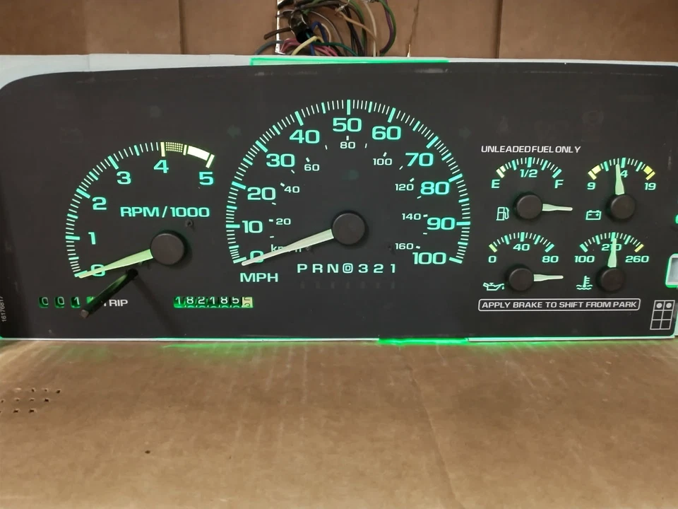 95-96 C/K CAMIÓN SUBURBANO TAHOE CUADRO DE INSTRUMENTOS VELOCÍMETRO 182K RECONSTRUIDO Foto 1 de 4