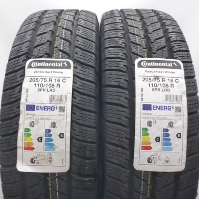 205 75 16C 2x CONTINENTAL 205/75 R16C 110/108R Winter Winterreifen 2022 VOLL - Bild 1 von 4
