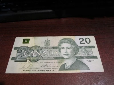 REPLACEMENT - 1991 - Canadian twenty dollar bill - $20 Canada note - AIC2680773 - Image 1 of 2