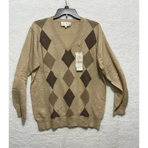 Herren XL Kaschmir Argyle Pullover V-Ausschnitt Strickpullover Preppy Classic Style - Bild 1 von 10