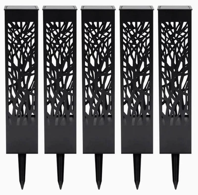 NEW Tommy Bahama Pathway Square Solar Bollard Lights, 35 Lumen, 5 Lights/Pack