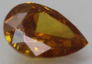 Zertifikat 0,57 Karat Vivid Orange VS1 Birne natürlicher verbesserter loser Diamant 6,54 x 4,52 mm - Bild 1 von 4