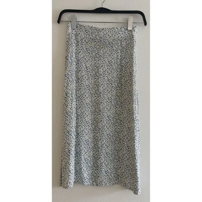 Brandy Melville синий белый зеленый Ditsy цветочный Midi скольжения юбка - Изображение 1 из 4