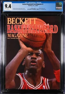 Michael Jordan Beckett Basketball Card Monthly 1st Issue CGC 9.4 - Picture 1 of 2
