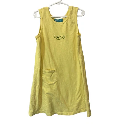 Vestido de Playa Fresh Produce Niña Talla Grande (6-7) Amarillo Giro Hecho en EE. UU. Pescado Foto 1 de 4