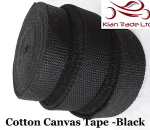 Cotton Canvas thick Webbing Belt Fabric Strap DIY Bag Making-  Black Color - Picture 1 of 6