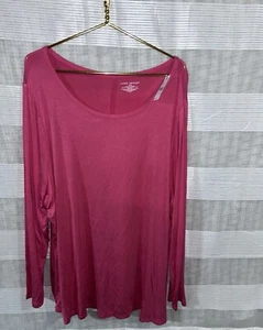 Lane Bryant Top Womens Plus 26/28 Long Sleeve Scoop Neck Stretch Pink Ladies - Picture 1 of 4