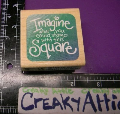 MIRROR SQUARE REVERSES IMAGE RUBBER STAMP STAMPENDOUS D092 CREAKYATTIC - Image 1 of 2