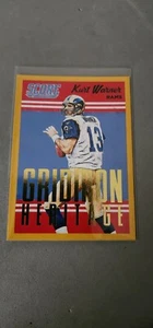 Tarjeta paralela dorada 2015 Score Football Kurt Warner Gridiron Heritage #15 - Imagen 1 de 2