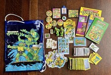 1990s Teenage Mutant Hero Ninja Turtles Badges Bag Stickers Patches Vintage Lot