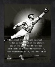 TY COBB ~ 8x10 Color Pro Quote Photo Picture ~ Framed 9x11 ~ "Money"