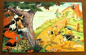 Walt Disney Three Little Pigs Puzzle Jaymar USA FOR PARTS OR RESTORATION ONLY - Picture 1 of 11