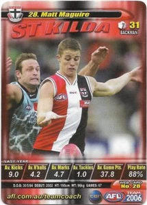 2006 TeamCoach (28) Matt MAGUIRE St. Kilda - Picture 1 of 1