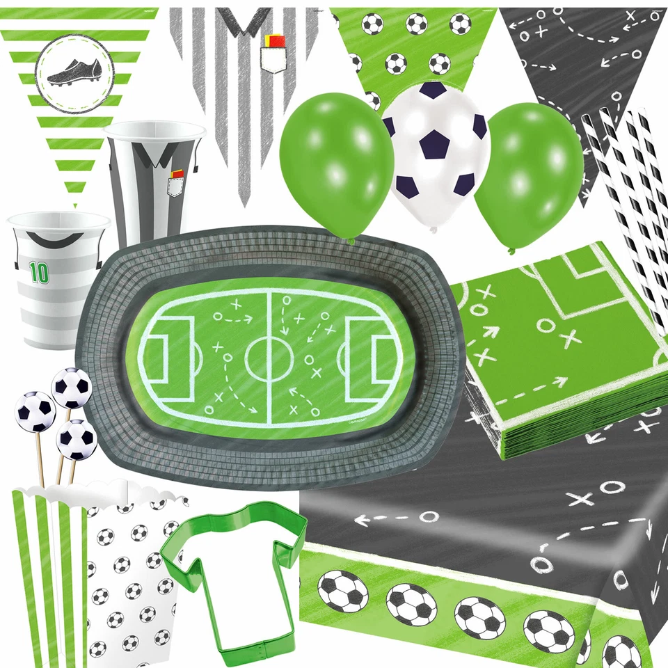FUSSBALL STADION - Geschirr Deko Mitgebsel zu Fußball Kindergeburtstag Party Set - Bild 1 von 1