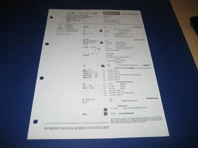 Austin Cooper ( Morris )  / Bj. ab 1967- ,  orig. Bosch Testwerte Blatt - Bild 1 von 2