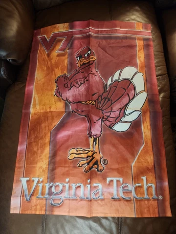 Throwback Virginia Tech VT Hokies Vertical Flag 28” x 40”  one-sided Cover