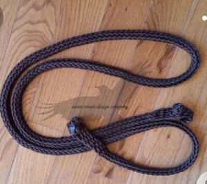walnussbraun geflochtene Paracord Sport / Loop Pferdezügel - exklusives Design - Bild 1 von 1