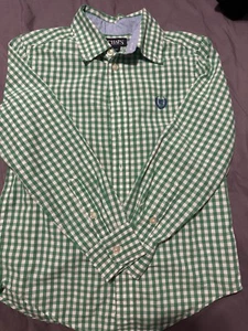 Chaps Ralph Lauren Green Plaid Checkered Button Shirt, Boy’s Sz Small (8) - Picture 1 of 1