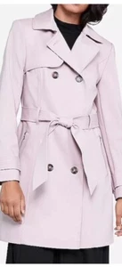 NWT Women's Express Double Breasted Trench Coat Pink XS Cotton Blend - Picture 1 of 7