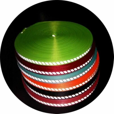 Reflective Tape Strip Webbing Highlight Sew-On Trim Fabric DIY Safety Warning - Image 1 of 4
