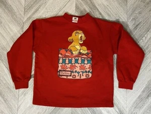 Vintage The Lion King Youth Sweatshirt - Red Youth Large Age 9-11 - Picture 1 of 5