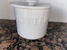 Fitz and Floyd Everyday White Butter Crock Porcelain Microwave Safe 4" Tall C3
