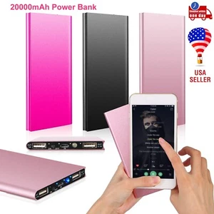20000mAh Dual USB Power Bank Portable Charger Ultra-thin External Battery Pack - Picture 1 of 24