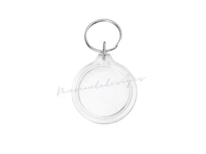 10 - Klar Acryl Rund 45 mm Leere Schlüsselringe/Schlüsselring Schlüsselanhänger Werkzeuge C305 - Bild 1 von 1