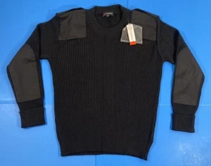 NEW COBMEX UNISEX 8083 CREW NECK RIB COMMANDO SWEATER BROWN LARGE 100% ACRYLIC - Picture 1 of 3