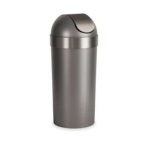 Venti Pewter Trash Can 16.5 Gallon Modern Swing Top Durable Design 35 Inch Tall - Picture 1 of 3
