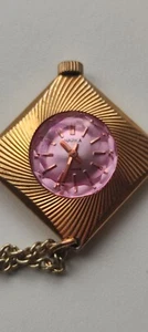 Vintage gilded watch pendant,necklace watch working condition 4t - Picture 1 of 7