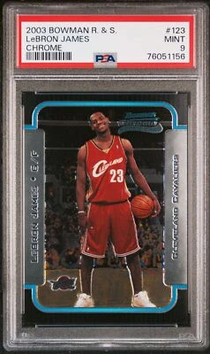 Леброн Джеймс 2003 Bowman Chrome дебютанты и звезды No123 Lakers RC дебютант - PSA 9 - Изображение 1 из 2