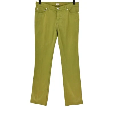 AGNONA Jeans Womens Size 42 Solid Green Denim Low Rise Skinny Leg Stretch Y2K - Image 1 of 4